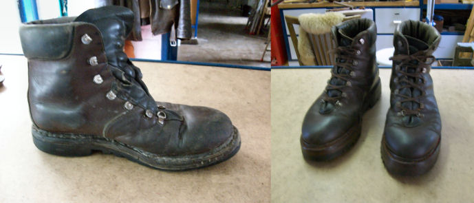 Reparatie werkschoenen voor-na reparatie